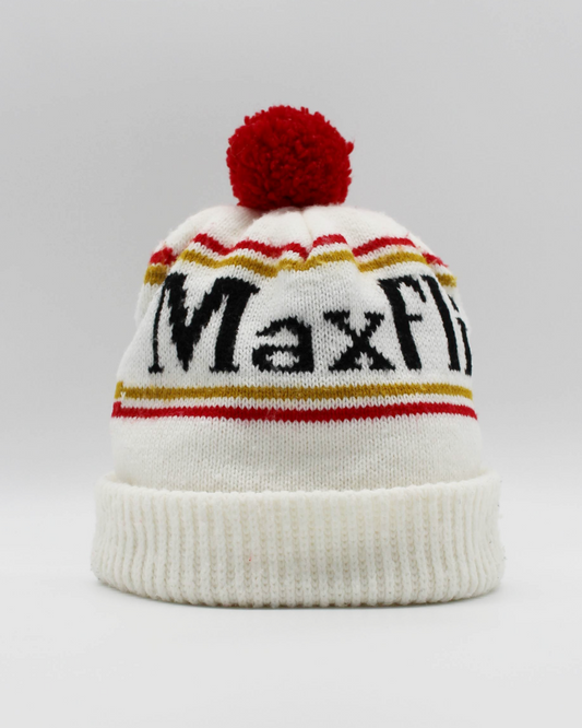 90s Maxfli White/Red/Gold Beanie Hat