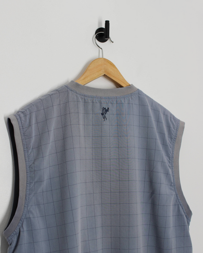 90s Ashworth Light Blue Chequered Golf Vest (L)