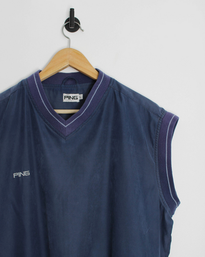 00s Ping ‘Mr Ping’ Navy Ping Golf Vest (L)