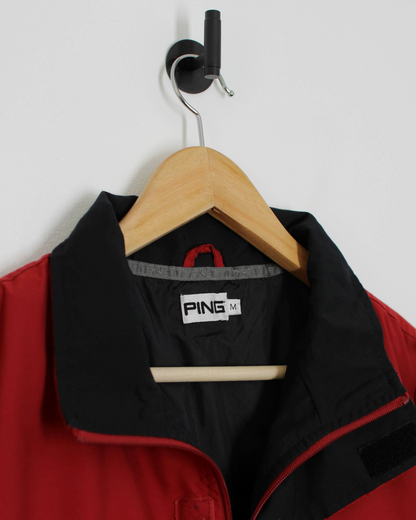 00s Ping ‘Mr Ping’ Red/Black Half Zip Jacket (M)
