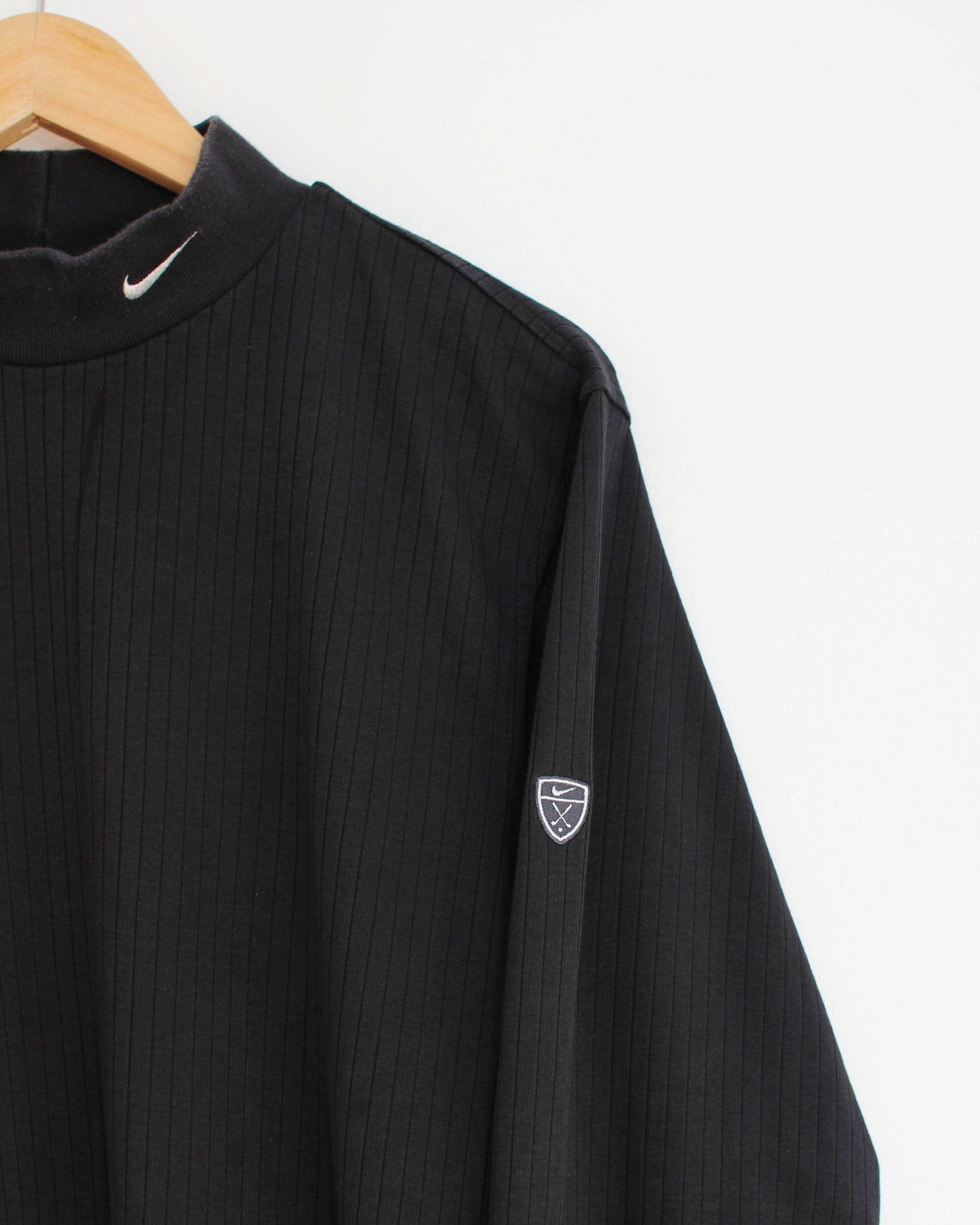 00s Nike Textured Long Sleeve Mock Neck (M)