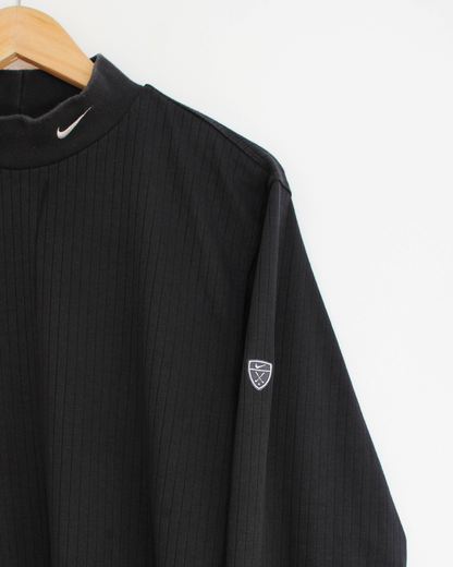 00s Nike Textured Long Sleeve Mock Neck (M)