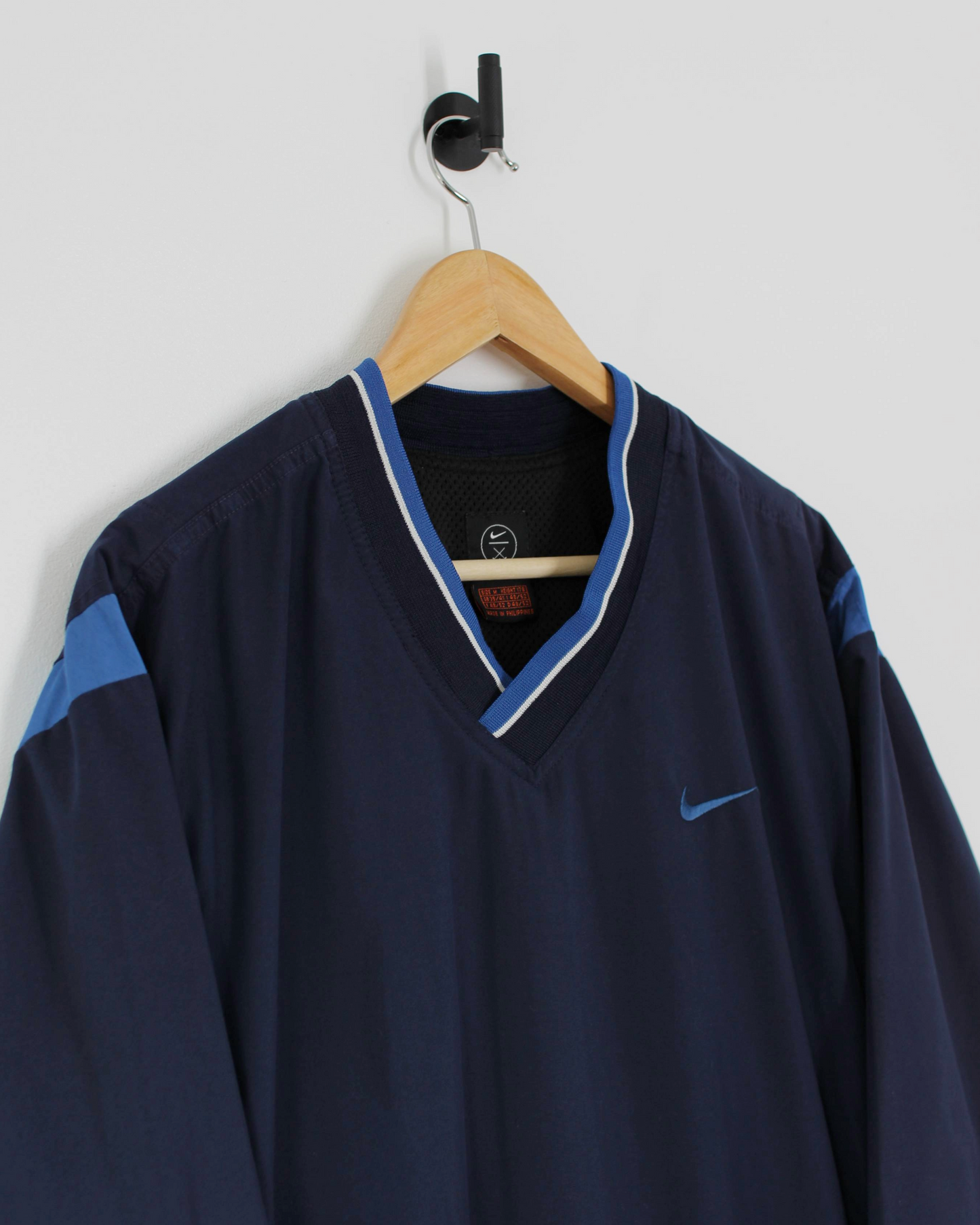 00s Nike Navy/Blue V-Neck Windbreaker (M)