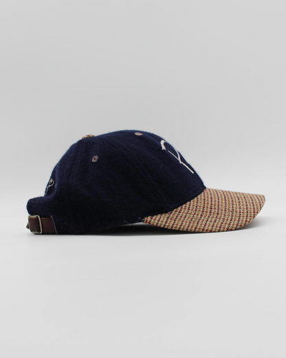90s Ping Navy/Plaid Spellout Strap-back Cap (S)