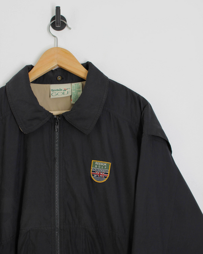 90s Reebok Golf ‘Performance’ Black Collared Jacket (M)