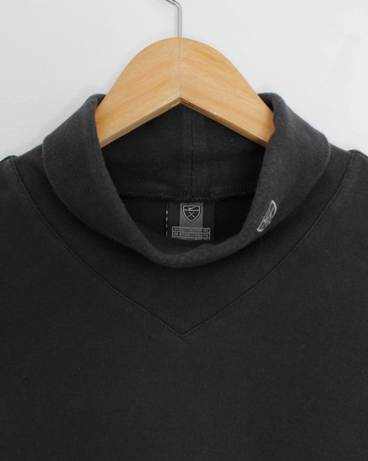 00s Nike Shield Logo Black Turtle Neck Long Sleeve Golf Top (L)
