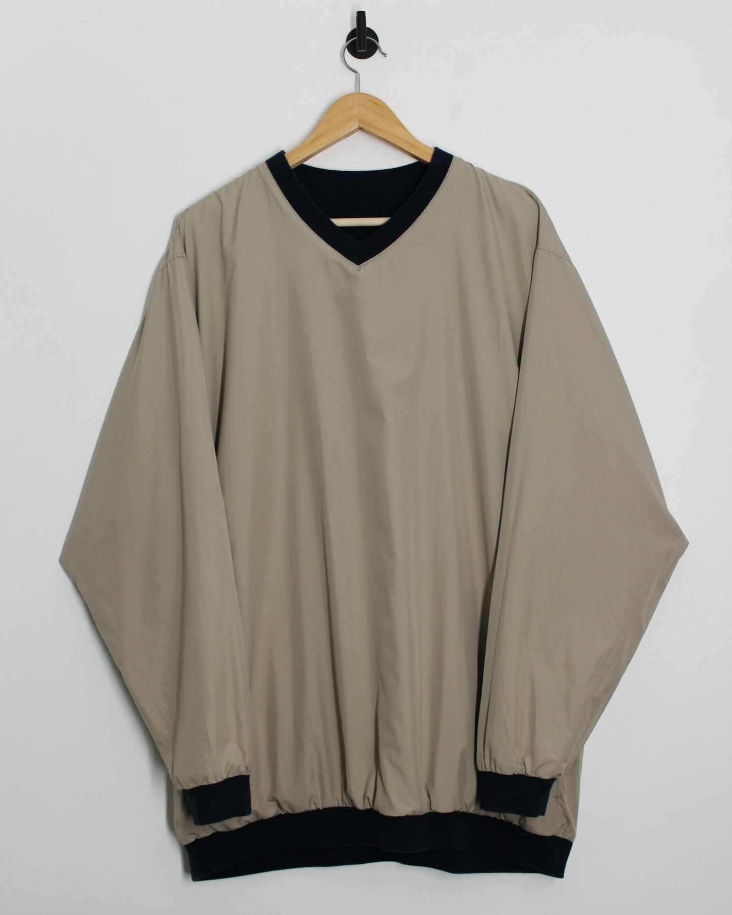 00s Nike Navy/Cream Reversible V-Neck Jumper/Windbreaker (XXL)