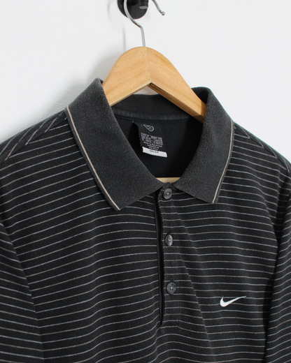 00s Nike Striped Polo-Shirt (M)