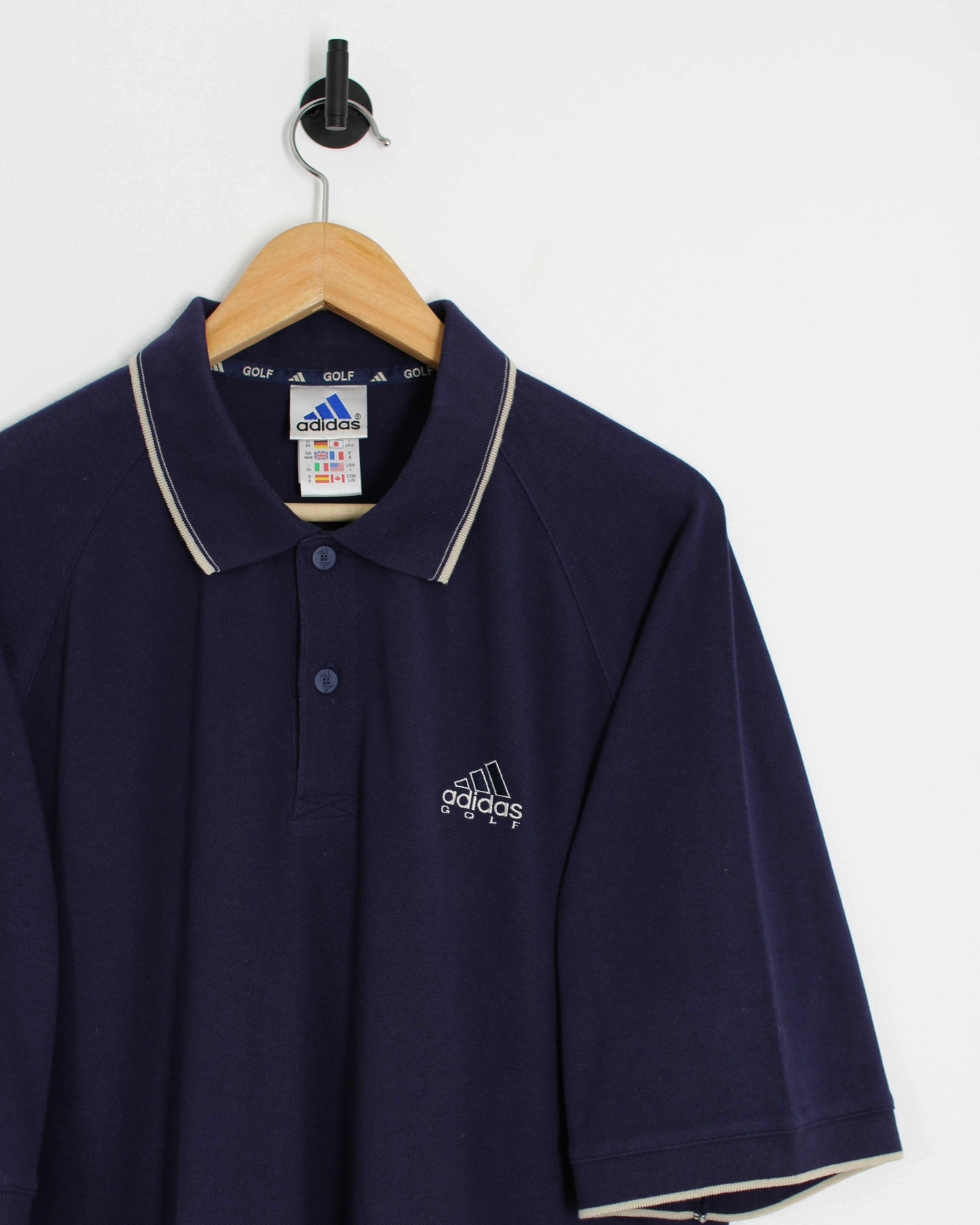 90s Adidas Navy Polo-Shirt (XL)