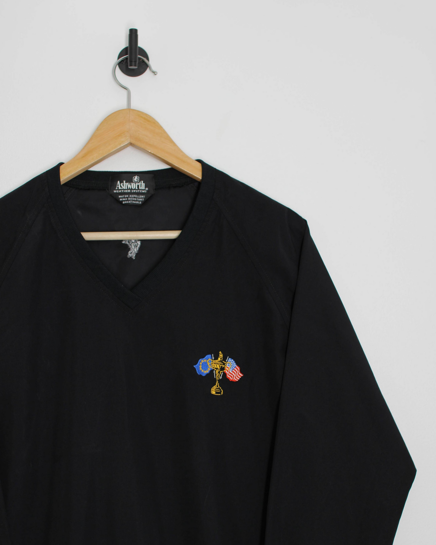 Ashworth Ryder Cup Black V-Neck Windbreaker (XS)