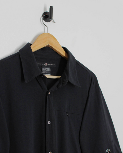 00s Nike Tiger Woods Black Full Buttoned Shirt (L)
