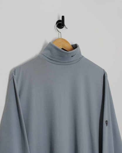 00s Nike Slate Blue Long Sleeve Turtle Neck Golf Top (L)
