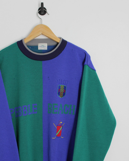 90s Pebble Beach Blue/Green Wool Jumper (M)