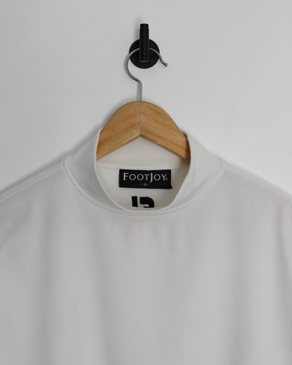 00s Foot-Joy White Long Sleeve Mock Neck Golf Shirt (L)