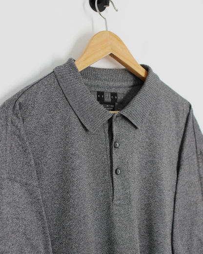 00s Nike Grey Cotton Polo-Shirt (XL)