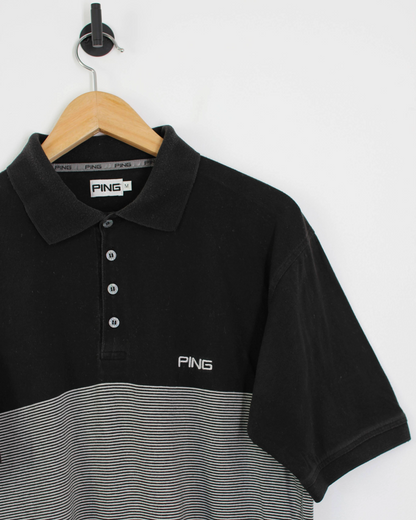 00s Ping Black/White Polo-Shirt (M)