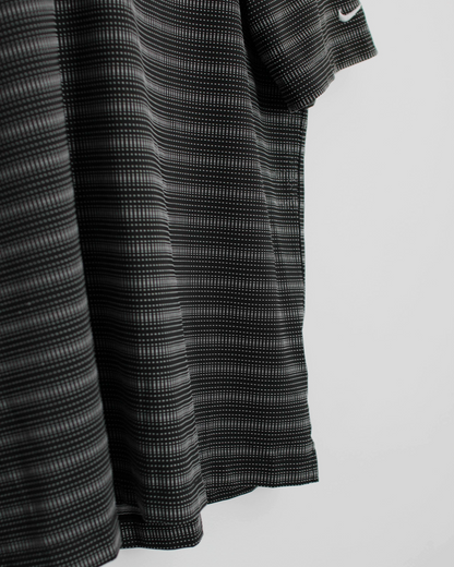 Modern Nike Black/White Striped Polo-Shirt (L)