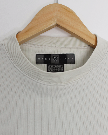 00s Nike Cream Rib Knit Crewneck Sweatshirt (S)