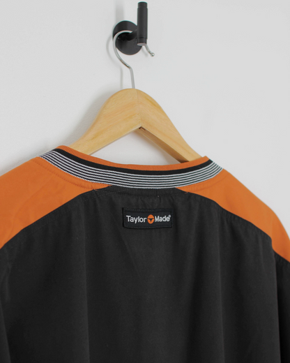 90s TaylorMade Black/Orange V-Neck Windbreaker (L)