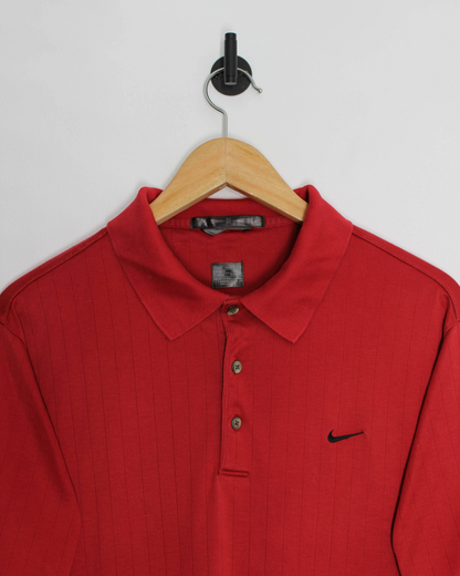 00s Nike Tiger Woods Red Polo-Shirt (L)