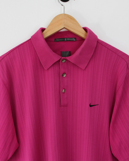 00s Nike Tiger Woods St Andrews Magenta Polo-Shirt (L)