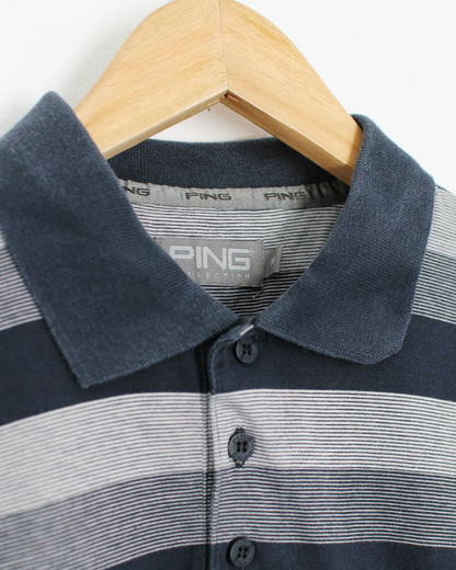 00s Ping Striped Polo-Shirt (M)