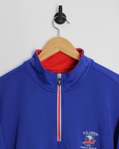 Modern 2019 US Open F&G Tech Blue/Red Quarter Zip Jumper (L)