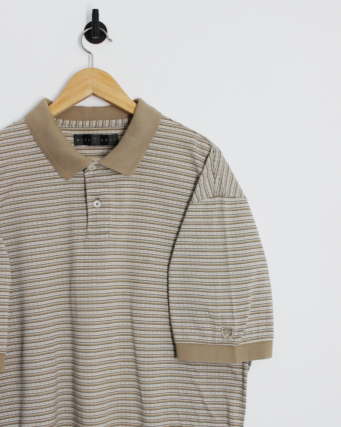 00s Nike Abstract Light Brown Polo-Shirt (XL)