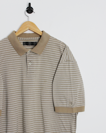 00s Nike Abstract Light Brown Polo-Shirt (XL)
