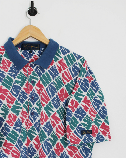 90s Pringle Nick Flado Collection Abstract Polo-Shirt (L)