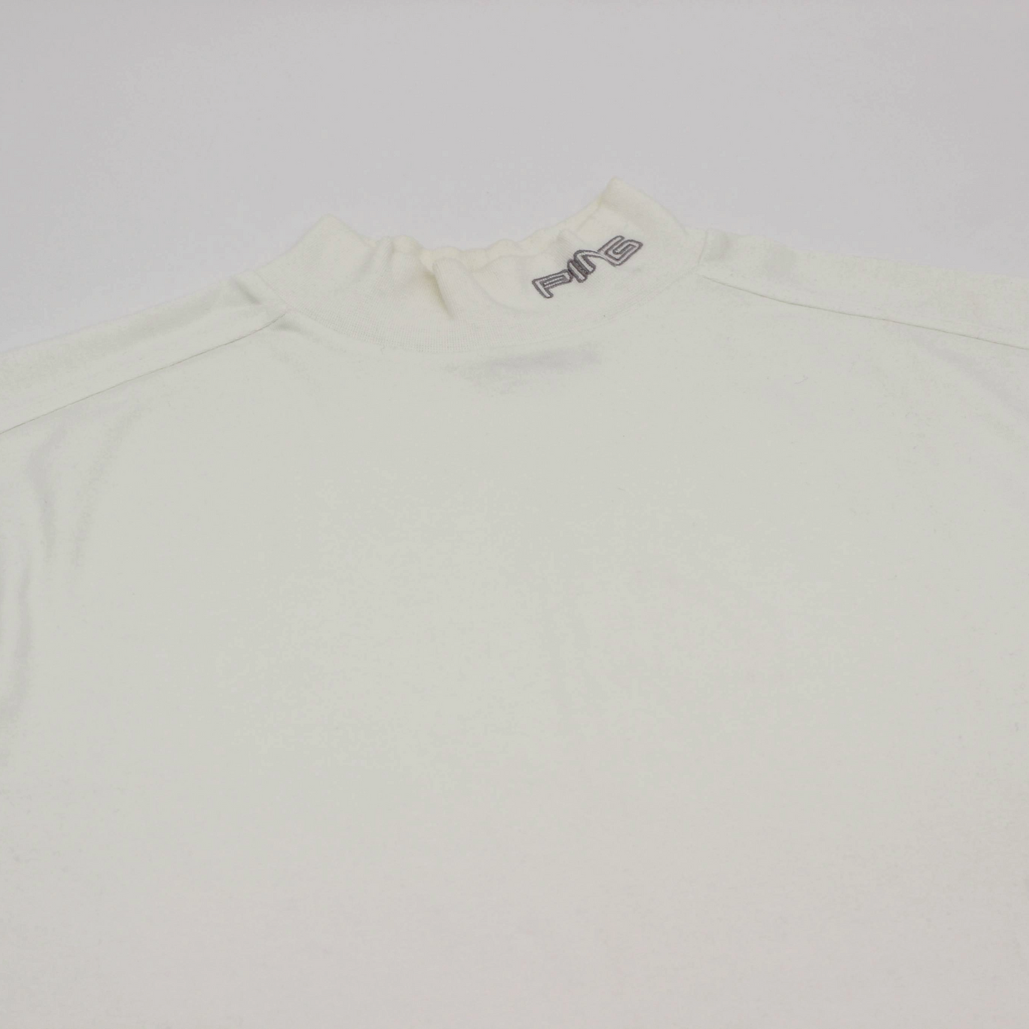 Ping White Mock Neck Golf Shirt (M)