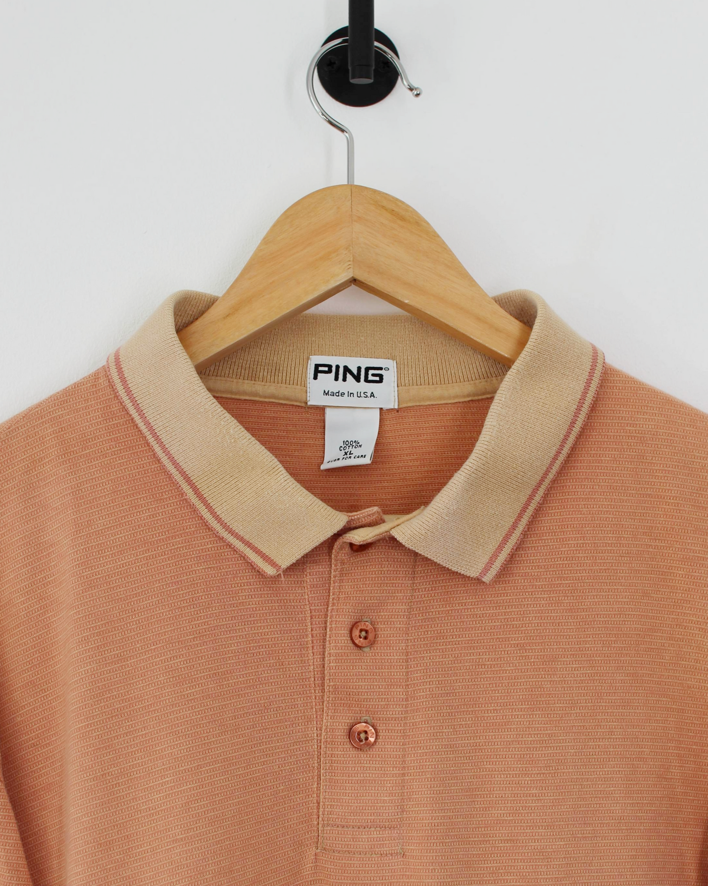 90s Ping Orange Cotton Polo-Shirt (XL)