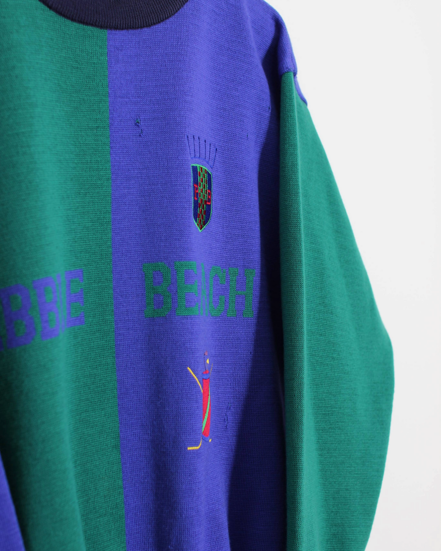 90s Pebble Beach Blue/Green Wool Jumper (M)