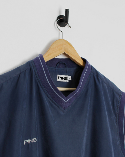 00s Ping ‘Mr Ping’ Navy Ping Golf Vest (L)
