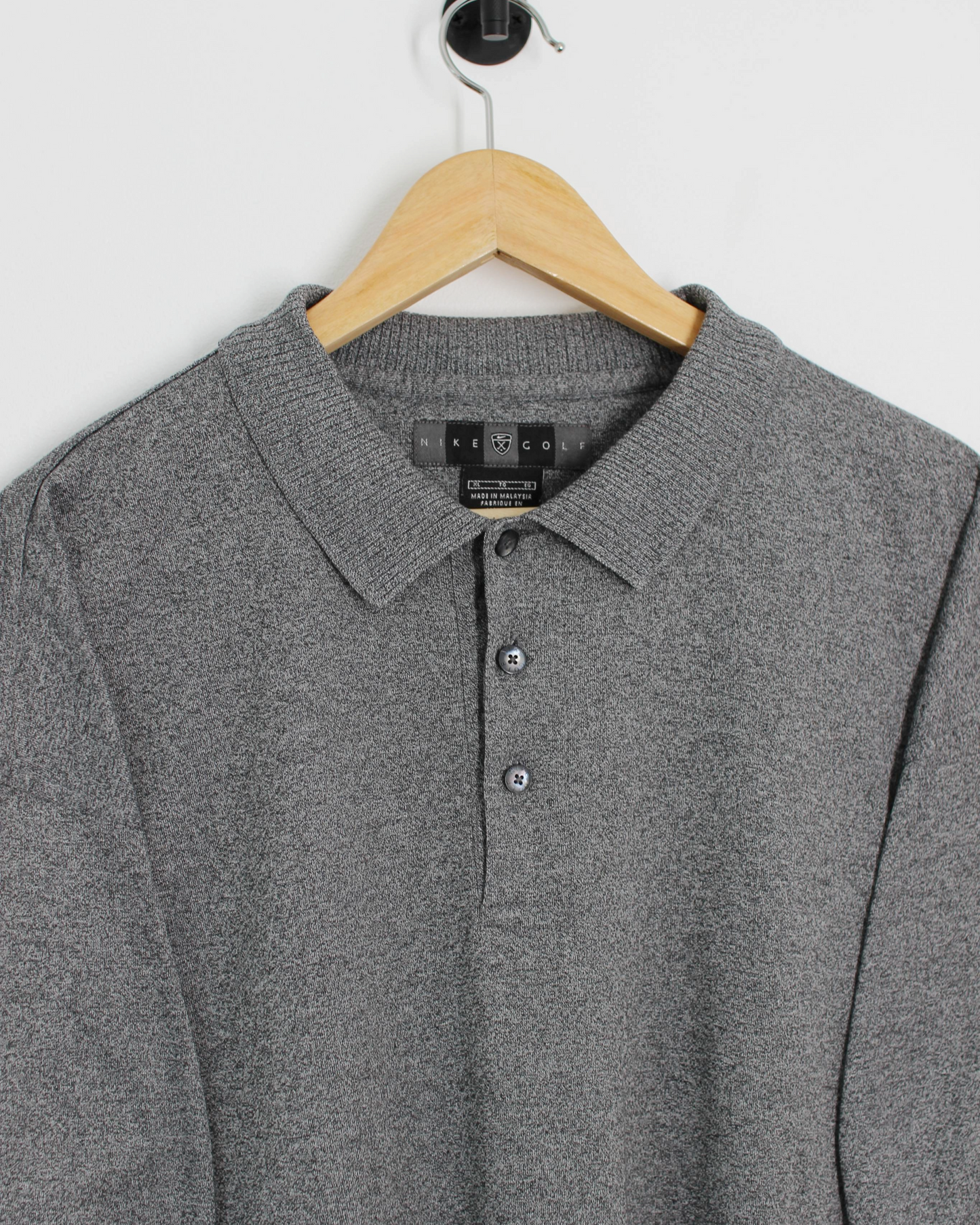 00s Nike Grey Cotton Polo-Shirt (XL)