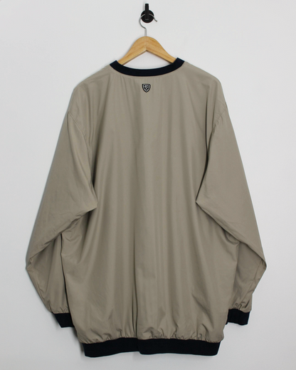 00s Nike Navy/Cream Reversible V-Neck Jumper/Windbreaker (XXL)