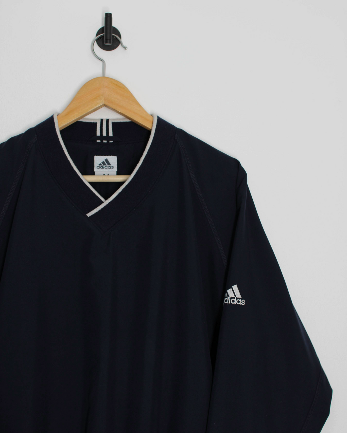 Adidas Dark Navy V-Neck Windbreaker (M)