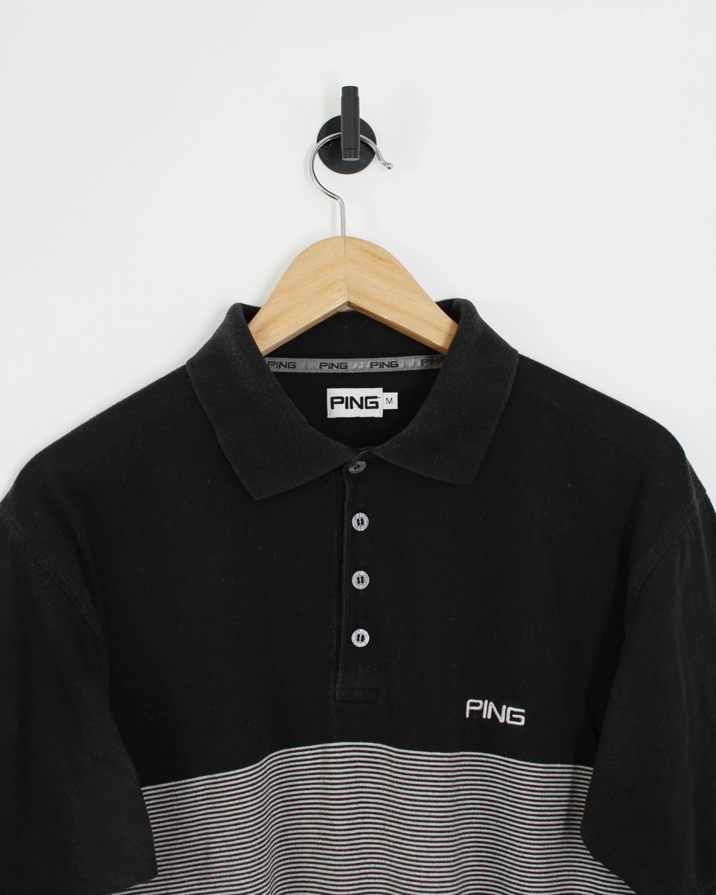 00s Ping Black/White Polo-Shirt (M)