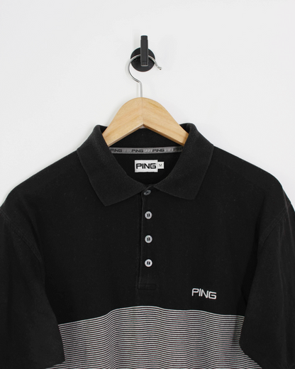 00s Ping Black/White Polo-Shirt (M)