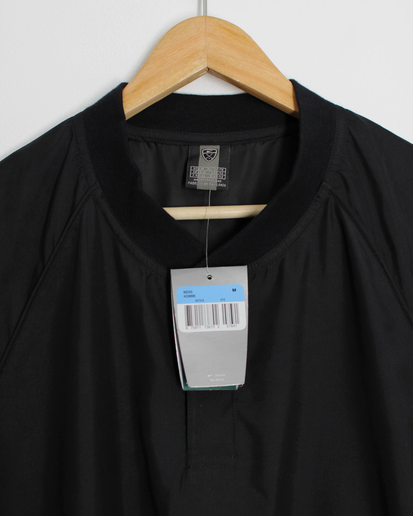 00s Nike Black Quarter-Snap Windbreaker with Tags (M)