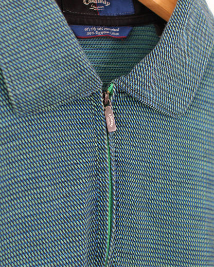Callaway Blue/Green Zipped Polo-Shirt (L)