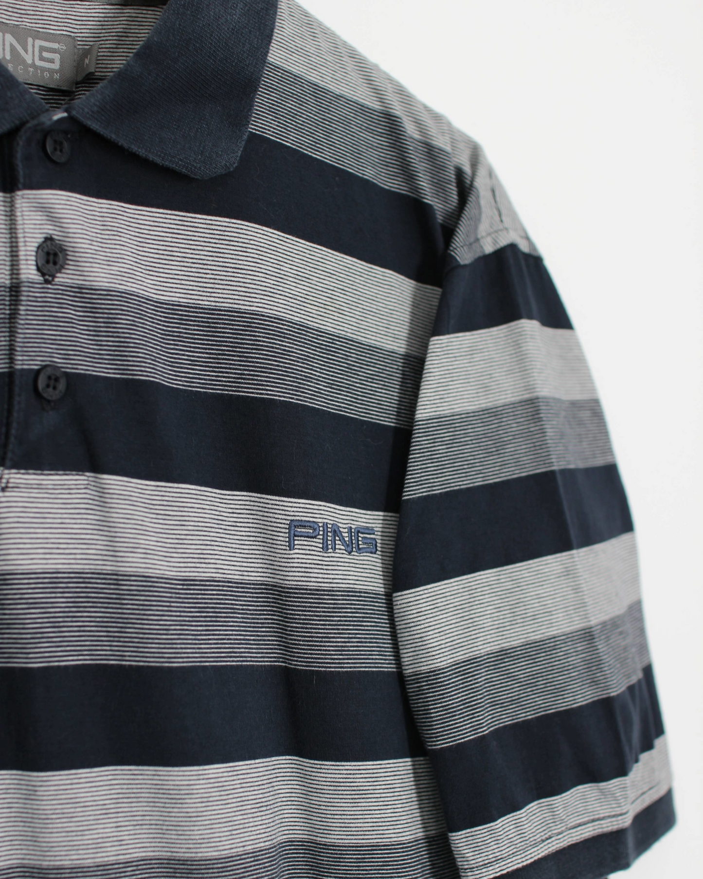 00s Ping Striped Polo-Shirt (M)