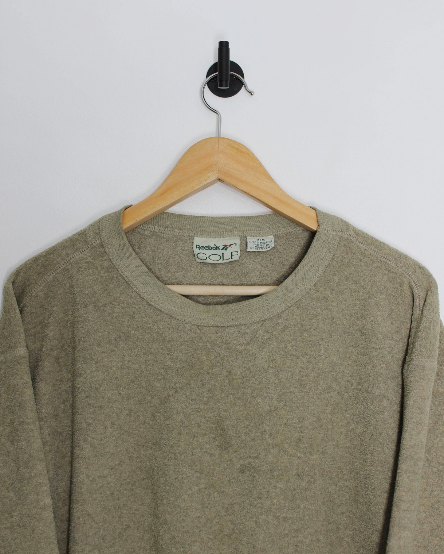 90s Reebok Lightweight Khaki Crewneck Sweatshirt (M)