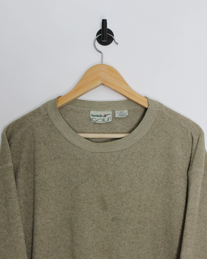90s Reebok Lightweight Khaki Crewneck Sweatshirt (M)