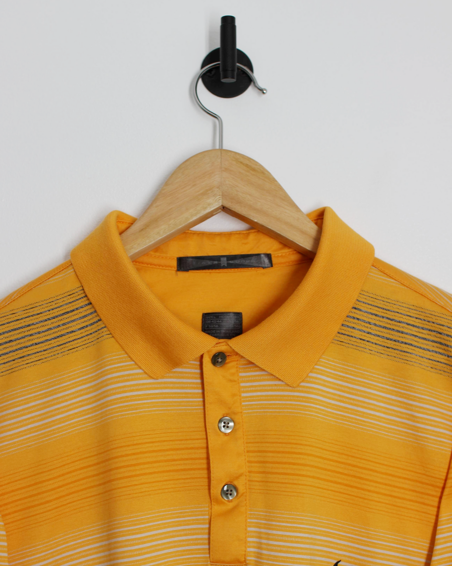 00s Nike Tiger Woods Orange Striped Polo-Shirt (L)