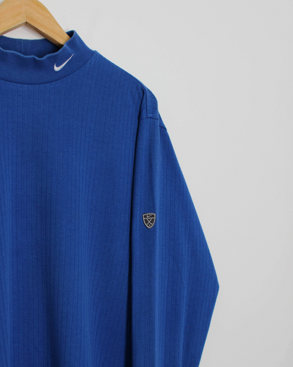 00s Nike Blue Long Sleeve Mock Neck (L)