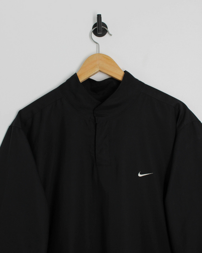 00s Nike Shield Logo Black Short Sleeve Windbreaker (L)