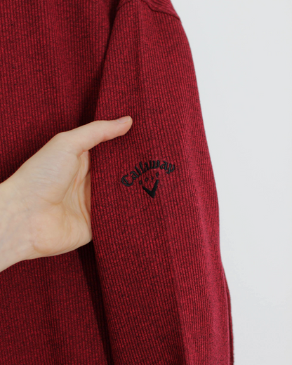 00s Callaway Red Ribbed Mock Neck (L)