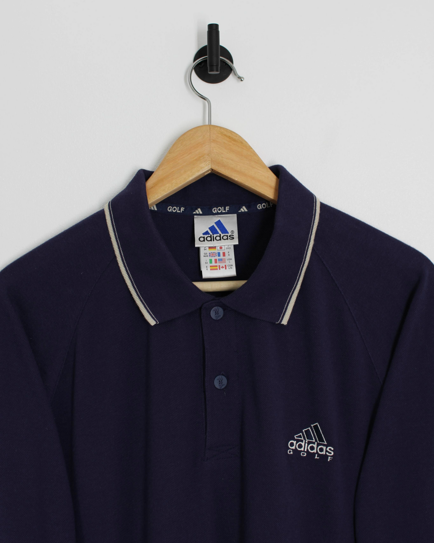 90s Adidas Navy Polo-Shirt (XL)