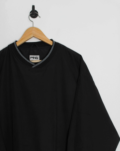 00s Ping Black Crewneck Windbreaker (L)